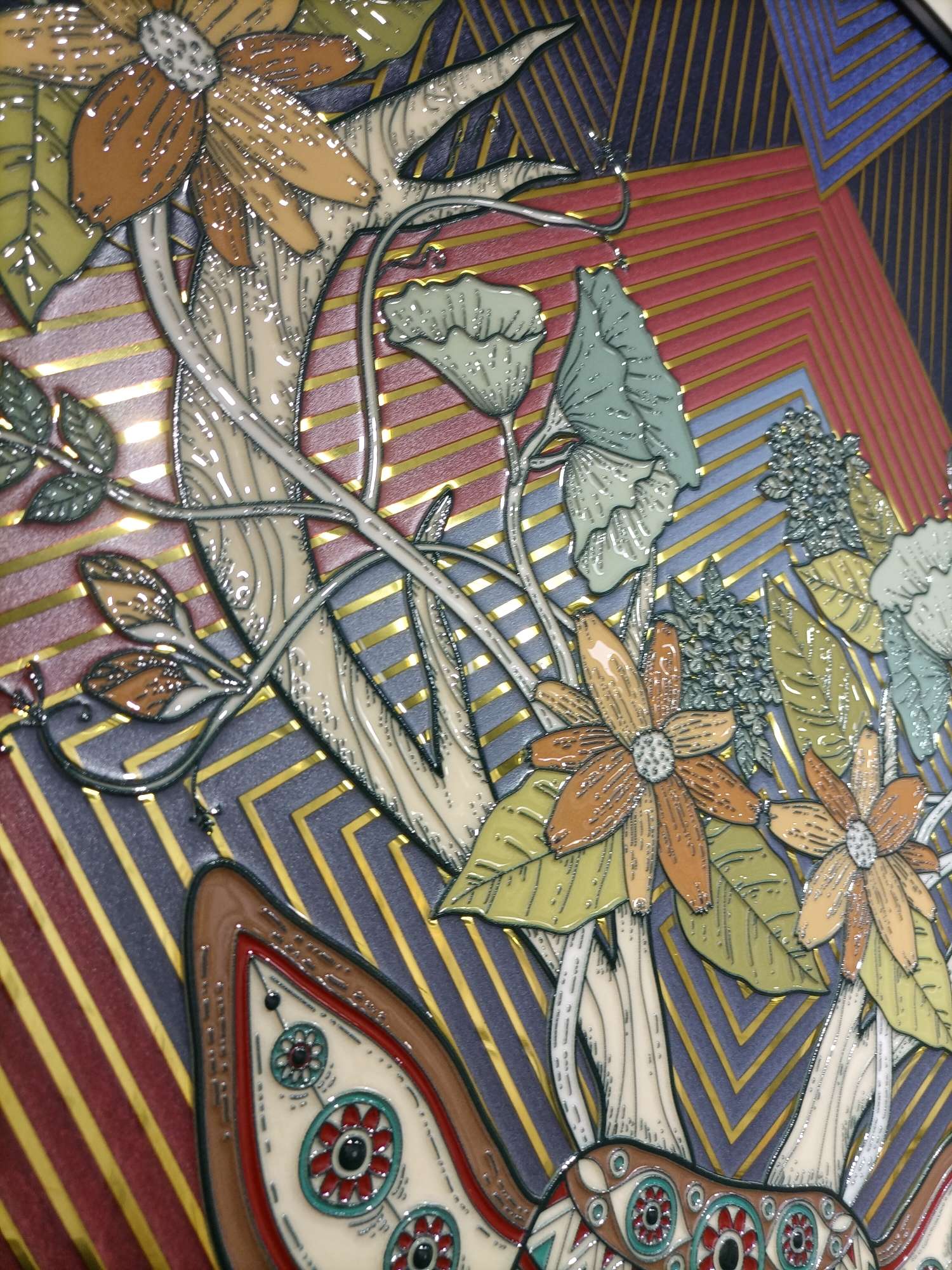 100*100 Glaze Relief Seven-Color Fulu Craft Decorative Painting Selection Of Special Metal Aluminum Plate Carefully Made Natural Embossing Process Technology To Show Luxury undefined