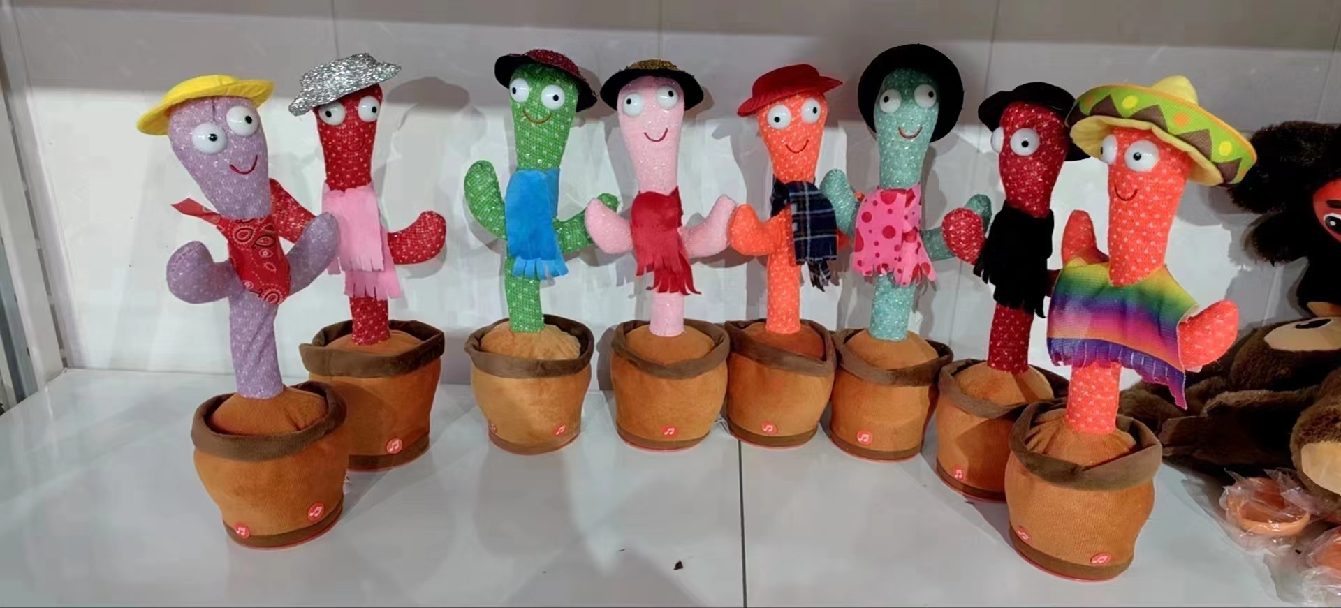 The multi-colored cactus, a best-selling electric toy