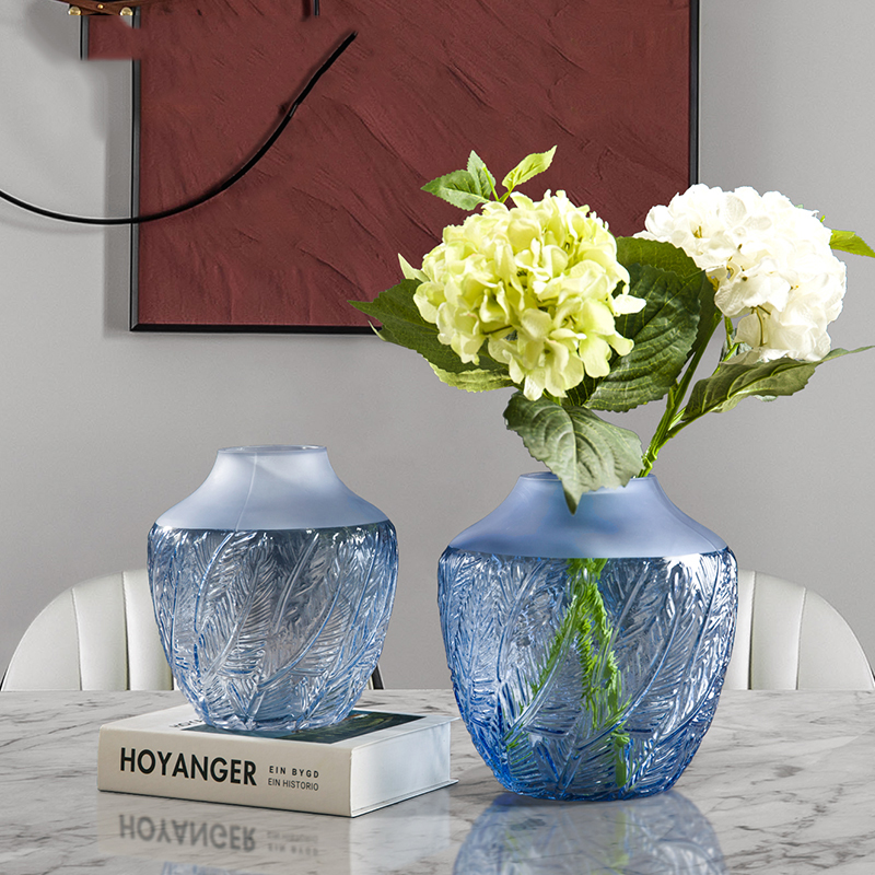 旭阳玻璃简约花瓶插花摆件轻奢客厅玄关餐桌样板房家居软装饰品200