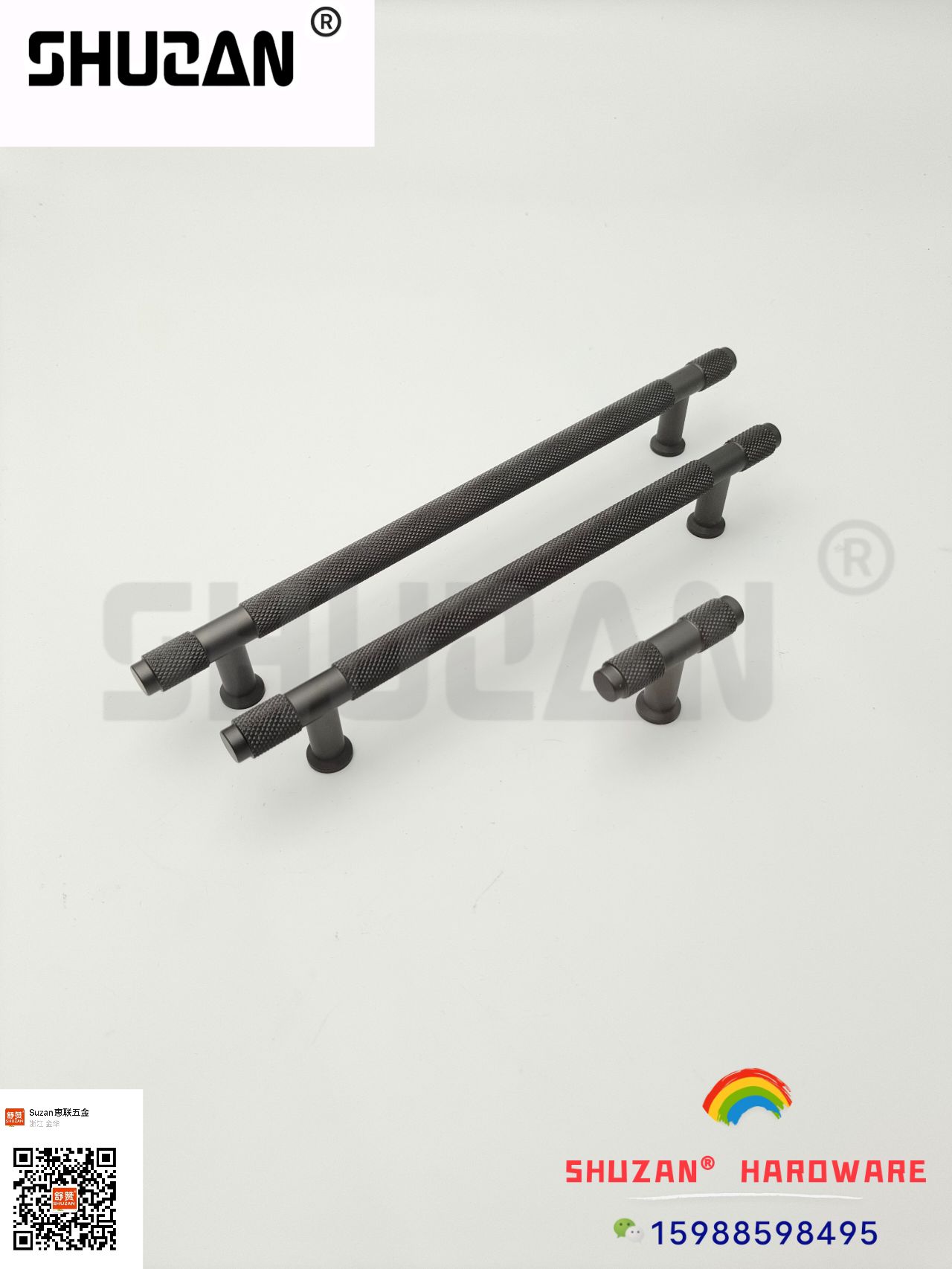 The black threaded cabinet door handle offers an excellent grip. The bright silver style is sturdy and durable, exclusively for foreign trade Specification image