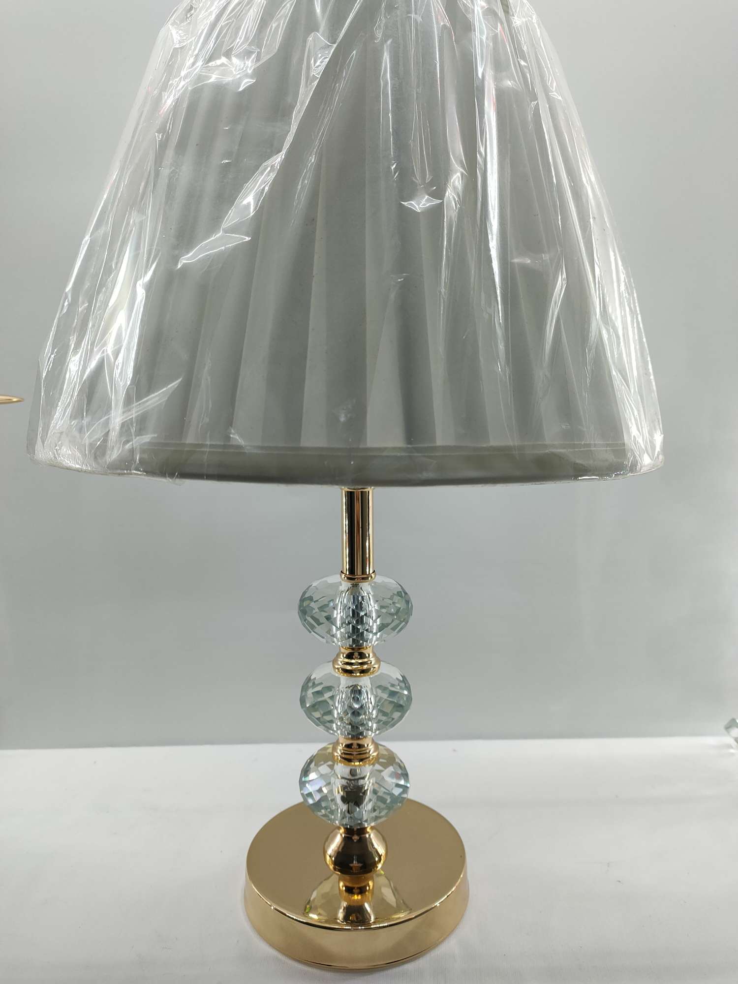 Crystal table lamp + fabric lampshade detail image 5