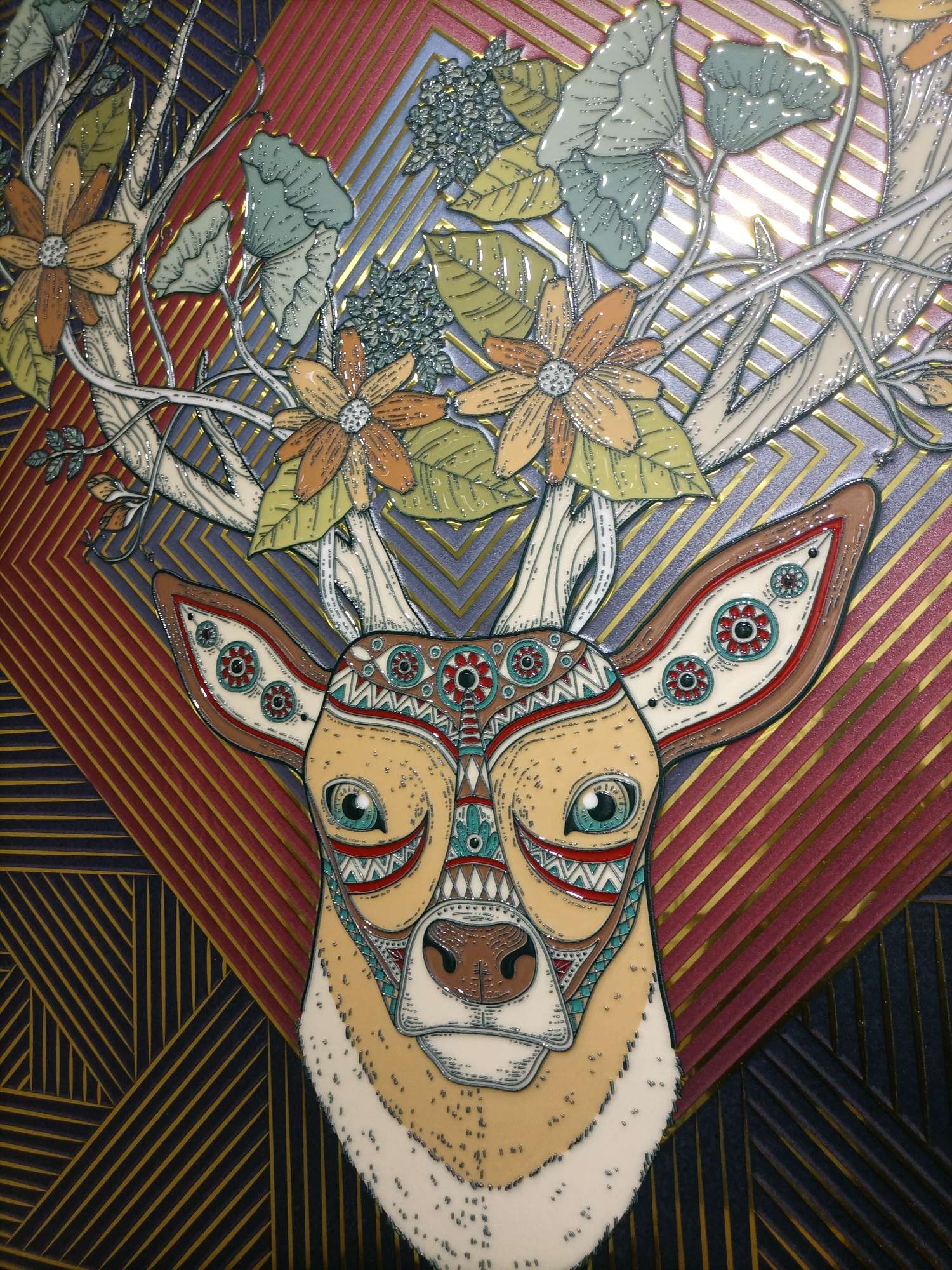 100*100 Glaze Relief Seven-Color Fulu Craft Decorative Painting Selection Of Special Metal Aluminum Plate Carefully Made Natural Embossing Process Technology To Show Luxury undefined