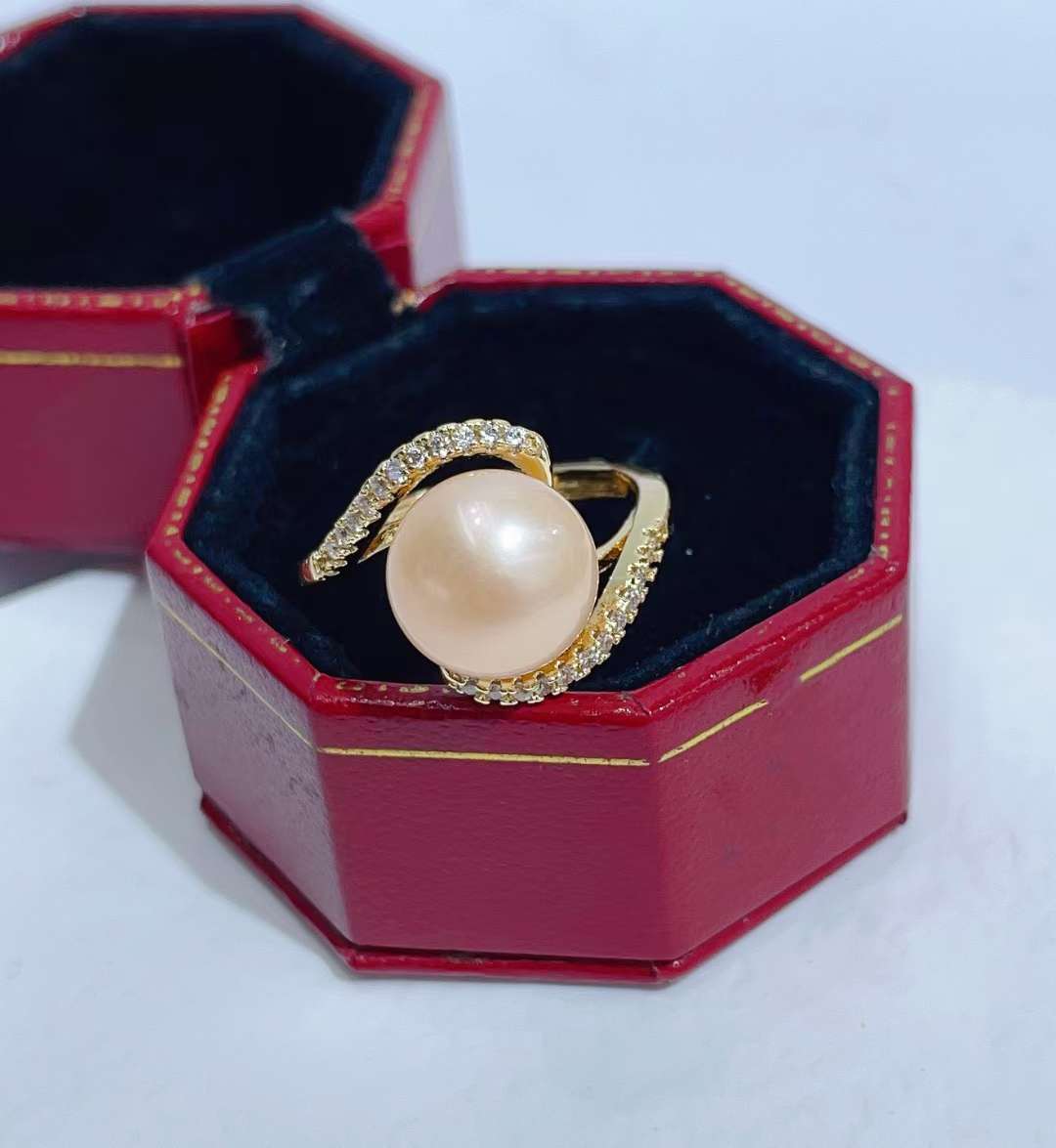 Natural pearl 12mm open ring Specification image