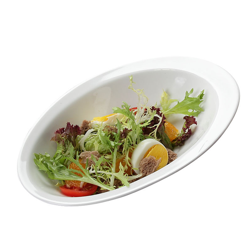 Creative duck tongue bowls, hotel supplies, ceramic tableware, creative shapes, daily vegetable plates, pure white salad bowls, soup bowls, fruit plates Specification image