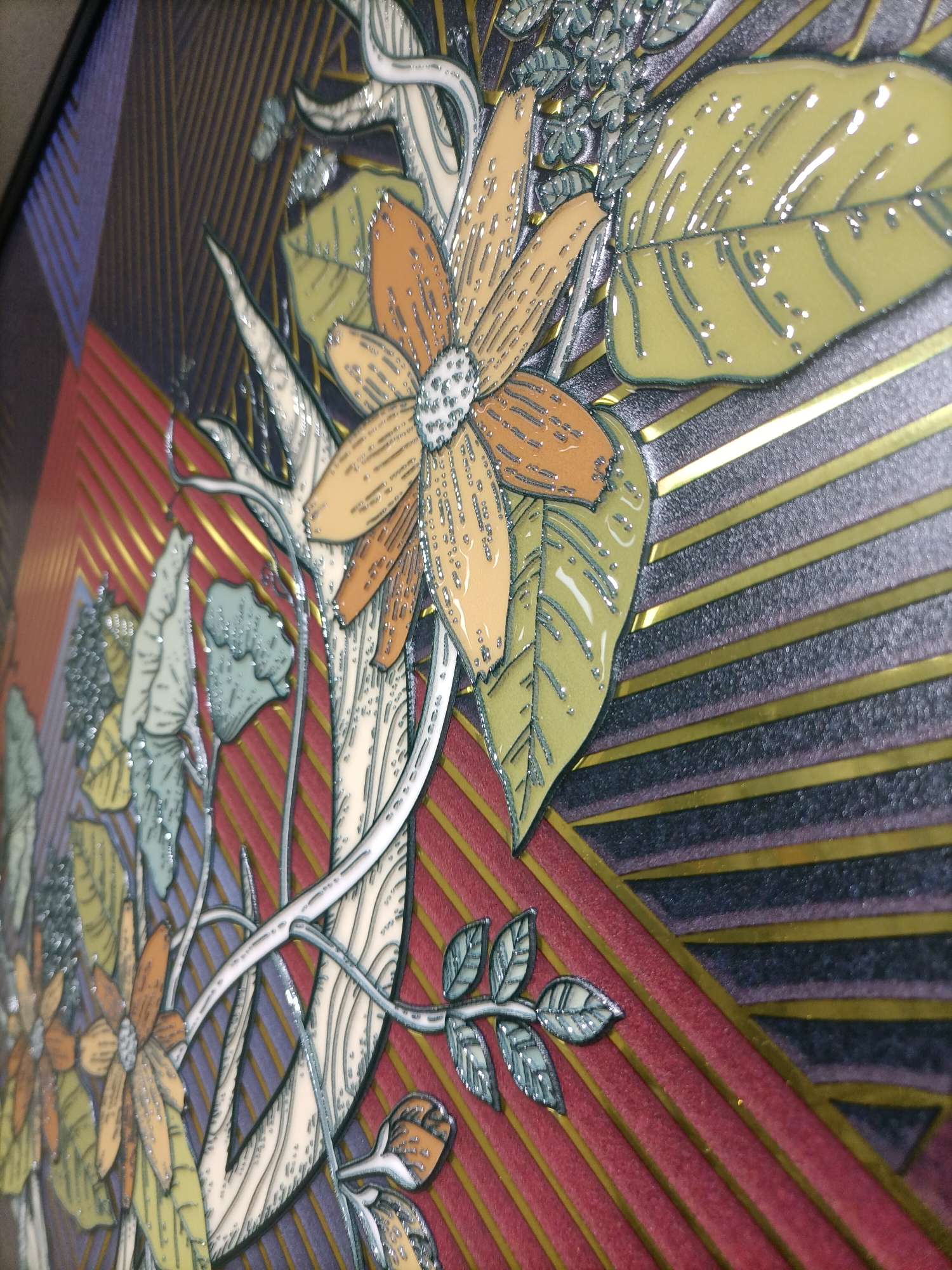 100*100 Glaze Relief Seven-Color Fulu Craft Decorative Painting Selection Of Special Metal Aluminum Plate Carefully Made Natural Embossing Process Technology To Show Luxury Item Picture