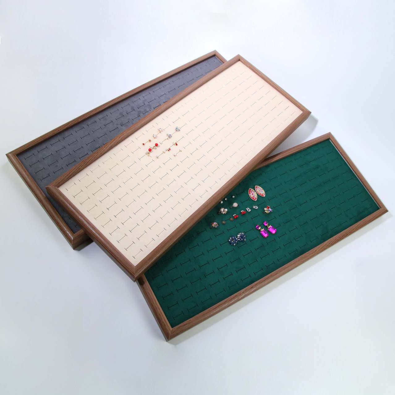 多功能饰品收纳盘 新款木纹贴纸相框戒子盘