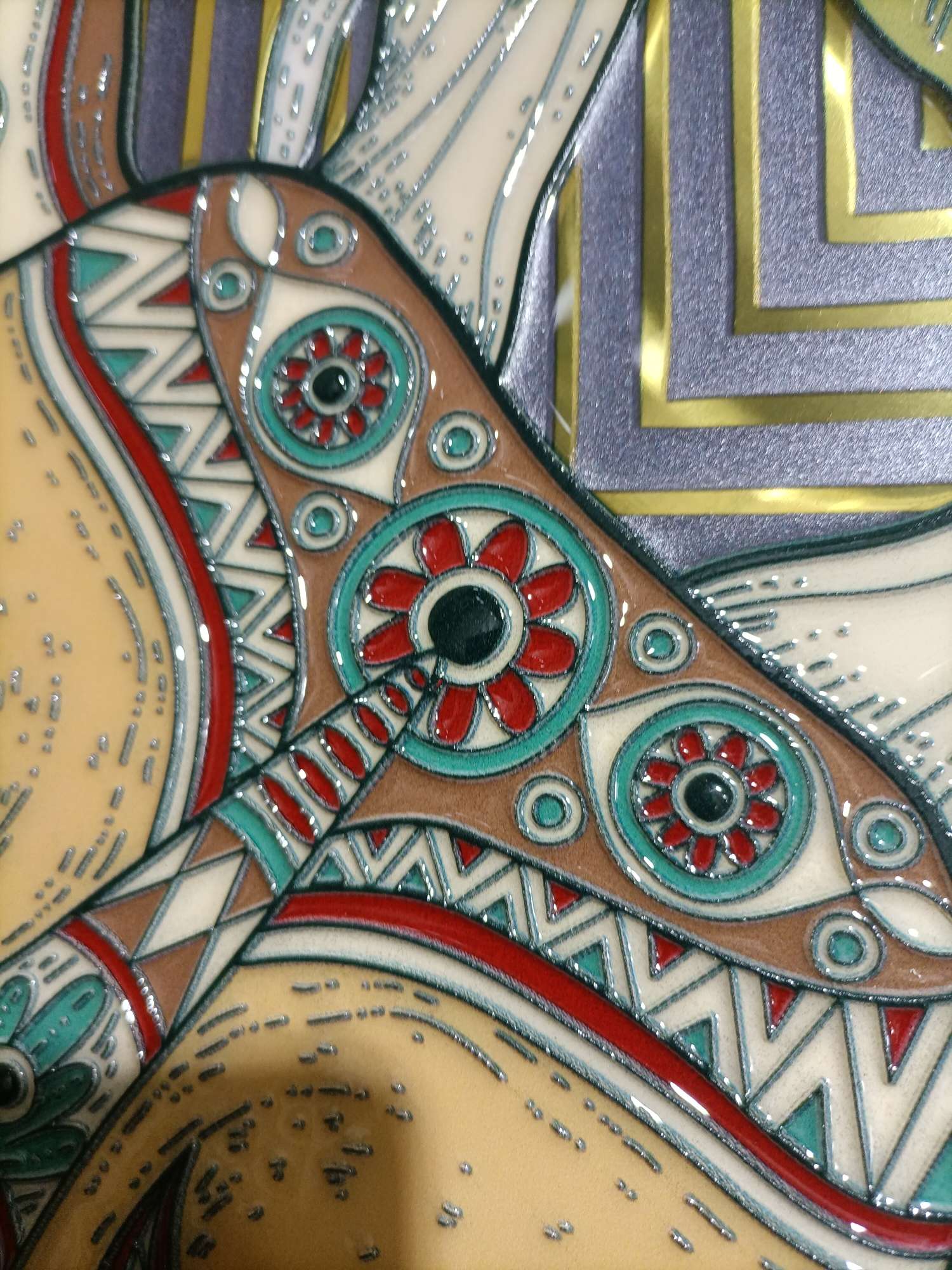 100*100 Glaze Relief Seven-Color Fulu Craft Decorative Painting Selection Of Special Metal Aluminum Plate Carefully Made Natural Embossing Process Technology To Show Luxury undefined