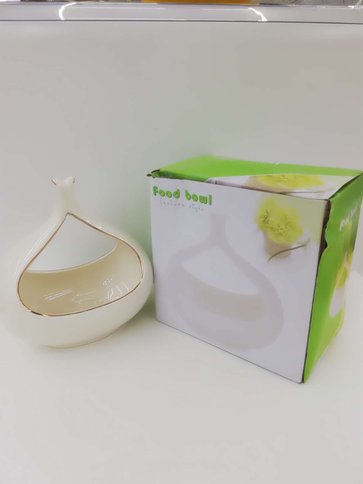 新款可爱提手糖果缸水果篮干果篮金边带花两个尺寸爆款茶几收纳陶瓷提篮