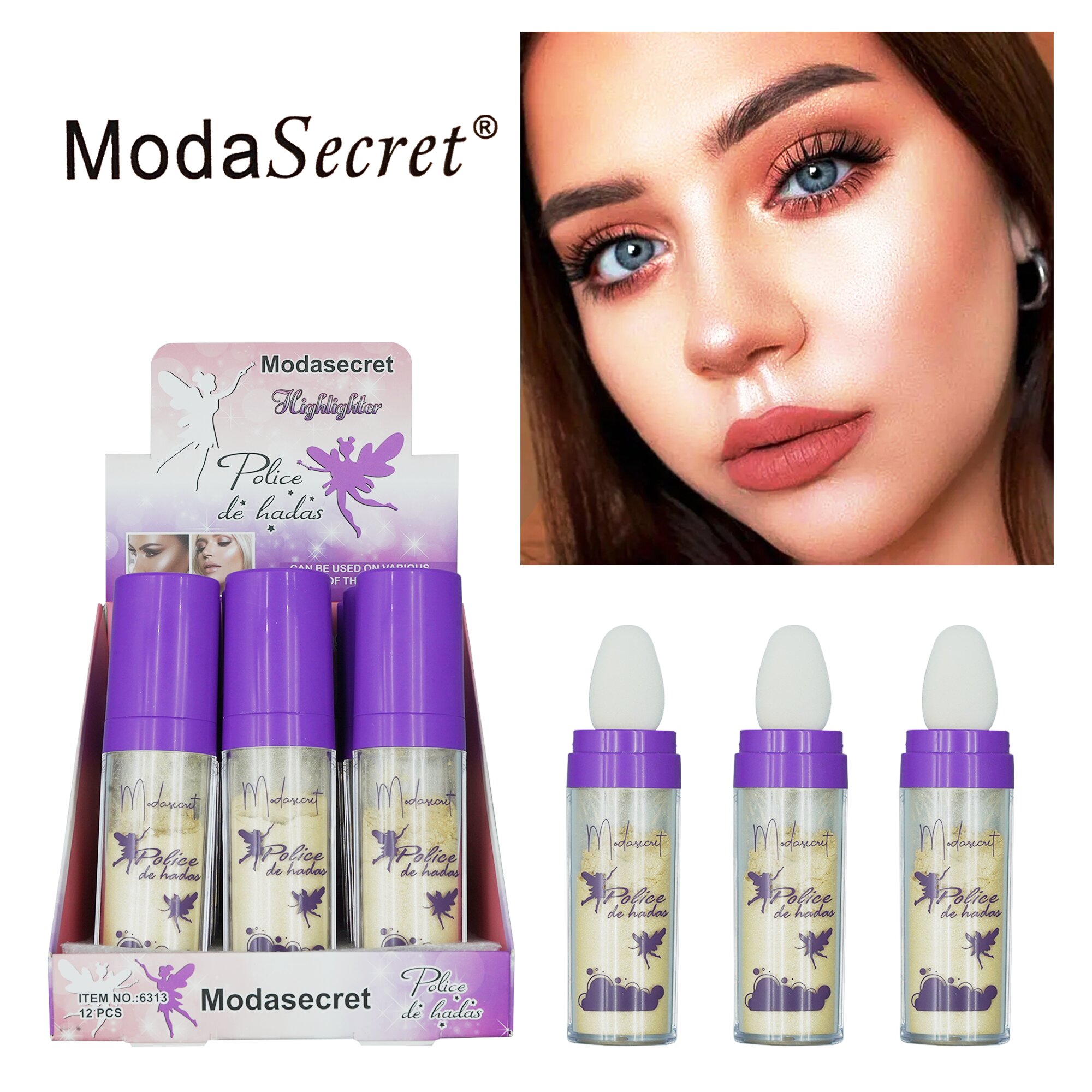 Modasecret扁管仙女高光拍拍粉全身高光提亮立体修容跨境