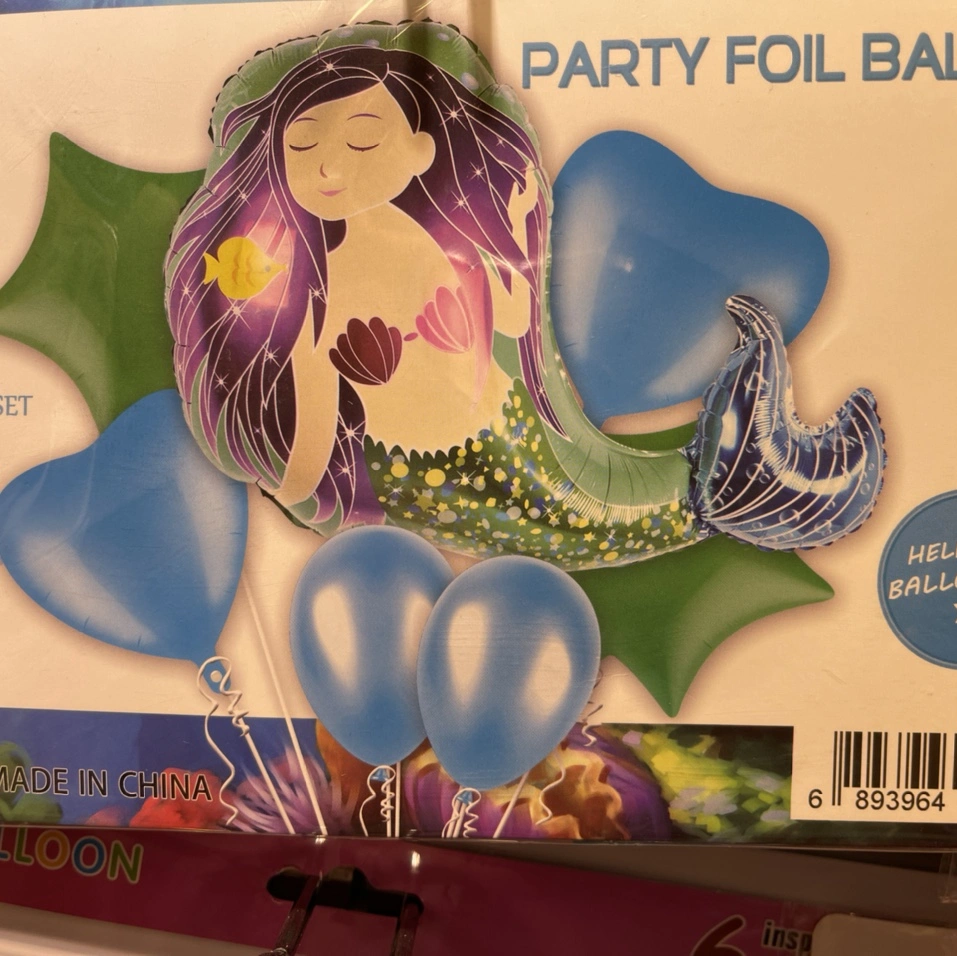 美人鱼气球铝膜气球充气玩具批发详情图1