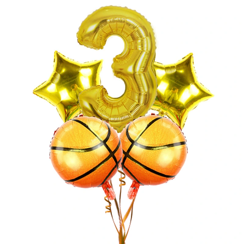Wholesale of 3-year-old basketball birthday balloons, aluminum film balloons, party supplies, decoration and arrangement