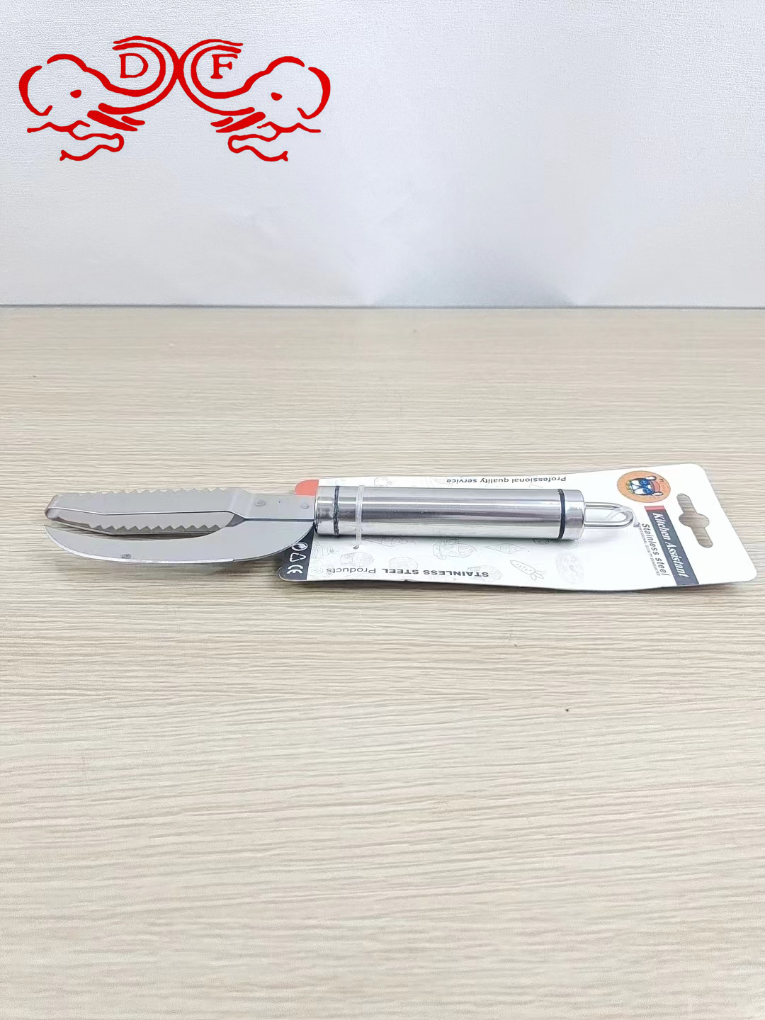 DF99639 stainless steel kitchen small tools: Peeler, long ginger grinder, rice spoon, meat cutter, spatula, slotted spoon, powder surface cleaner, flat spatula, slotted spatula, oil rack, peeler, corn grater, lemon grater details Picture