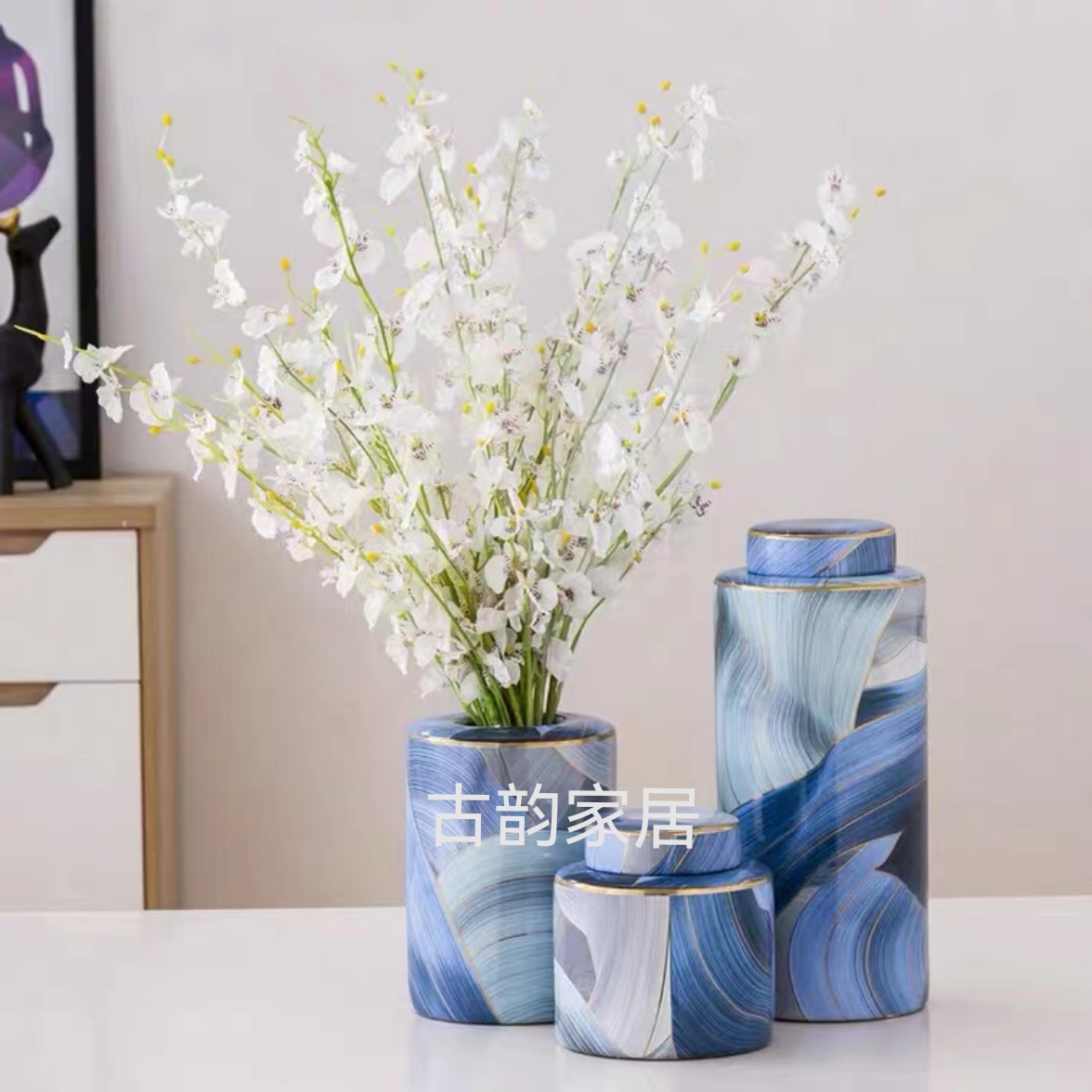 800℃ real gold baked flower vase detail image 5