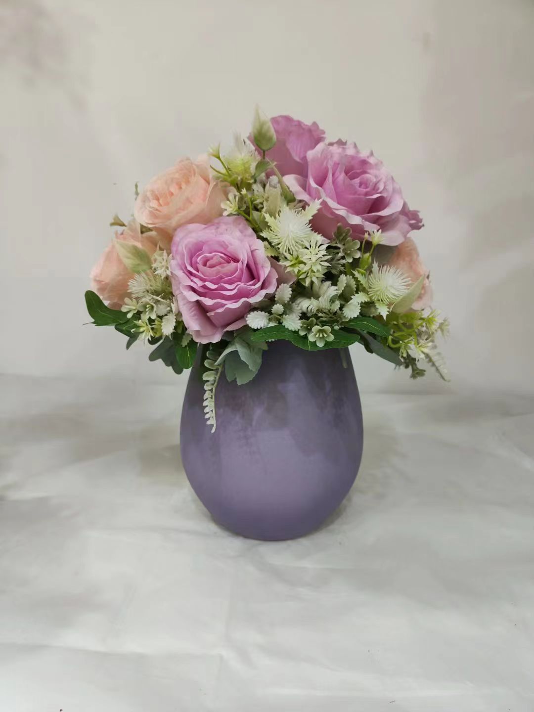 仿真花仿真植物仿真玫瑰紫色园林园艺1
