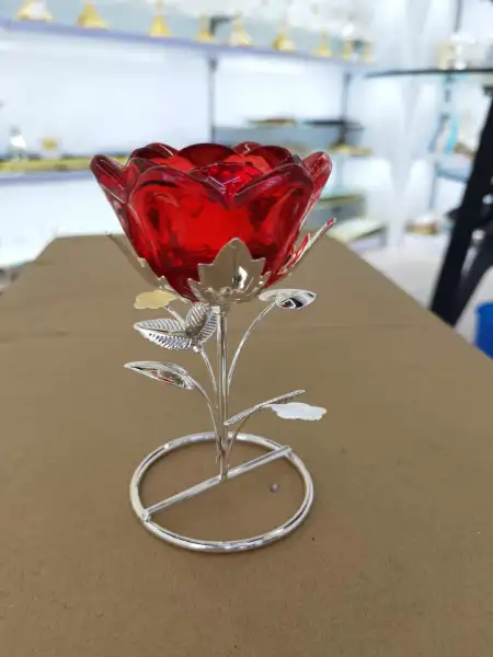 Iron frame glass candlestick