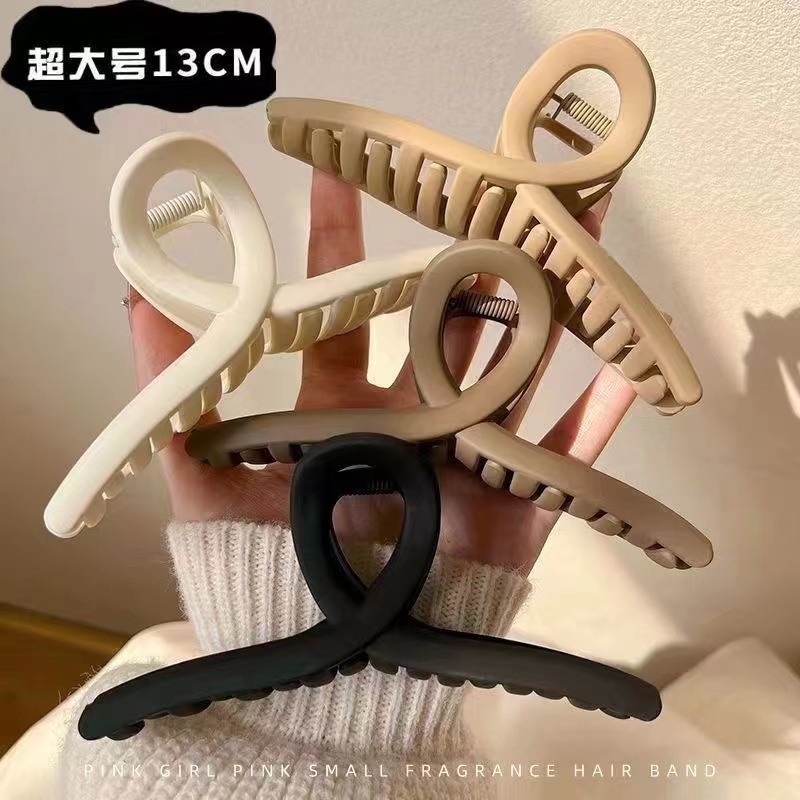 韩式大号流行磨砂鲨鱼抓夹洗脸带齿发夹高级感抓夹