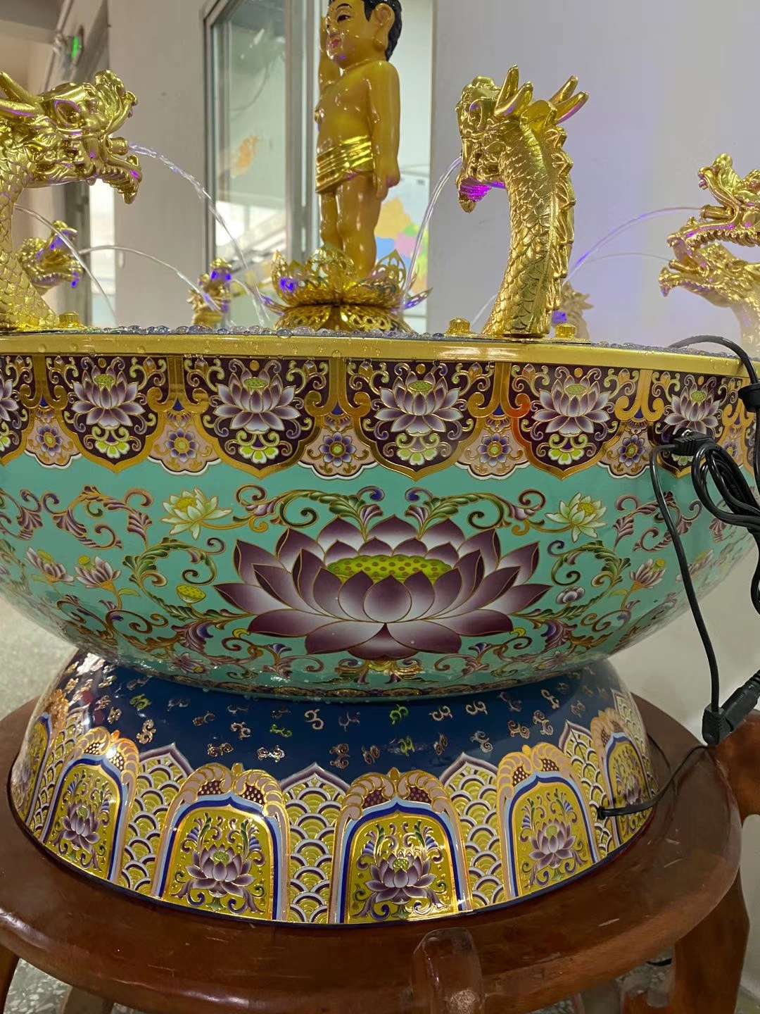 祥晟堂工艺品厂，景泰蓝全铜浴佛盆九龙吐水佛盆浴佛节寺庙释迦摩尼佛太子佛像佛堂佛诞日详情图4