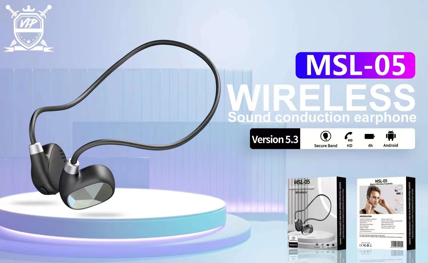 Guangdong soge marca de conducción ósea bluetooth auriculares