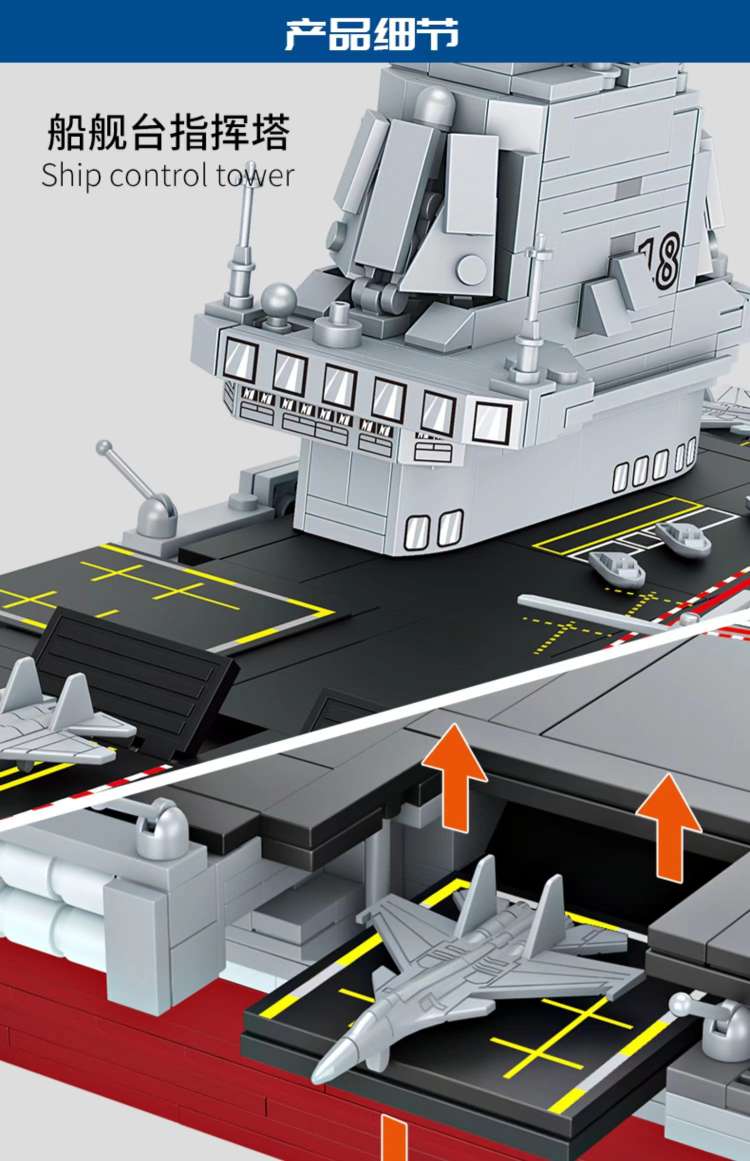 New Fangcheng Building Blocks 003 Aircraft carrier (Fujian) FC4202 assembly and building boy and girl gifts detail image 10