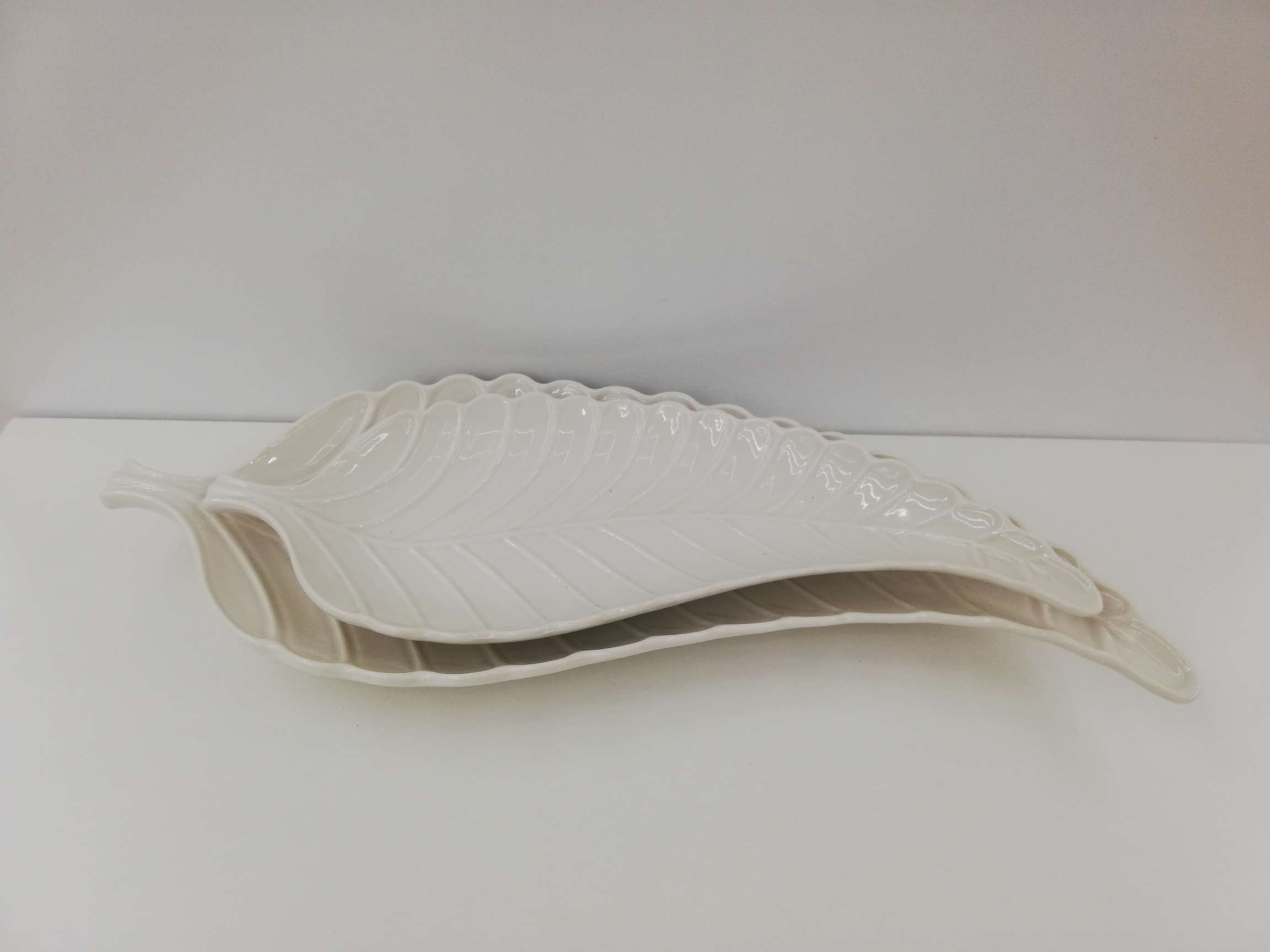 网红款纯白树叶盘经典陶瓷干果盘水果盘创意盘
