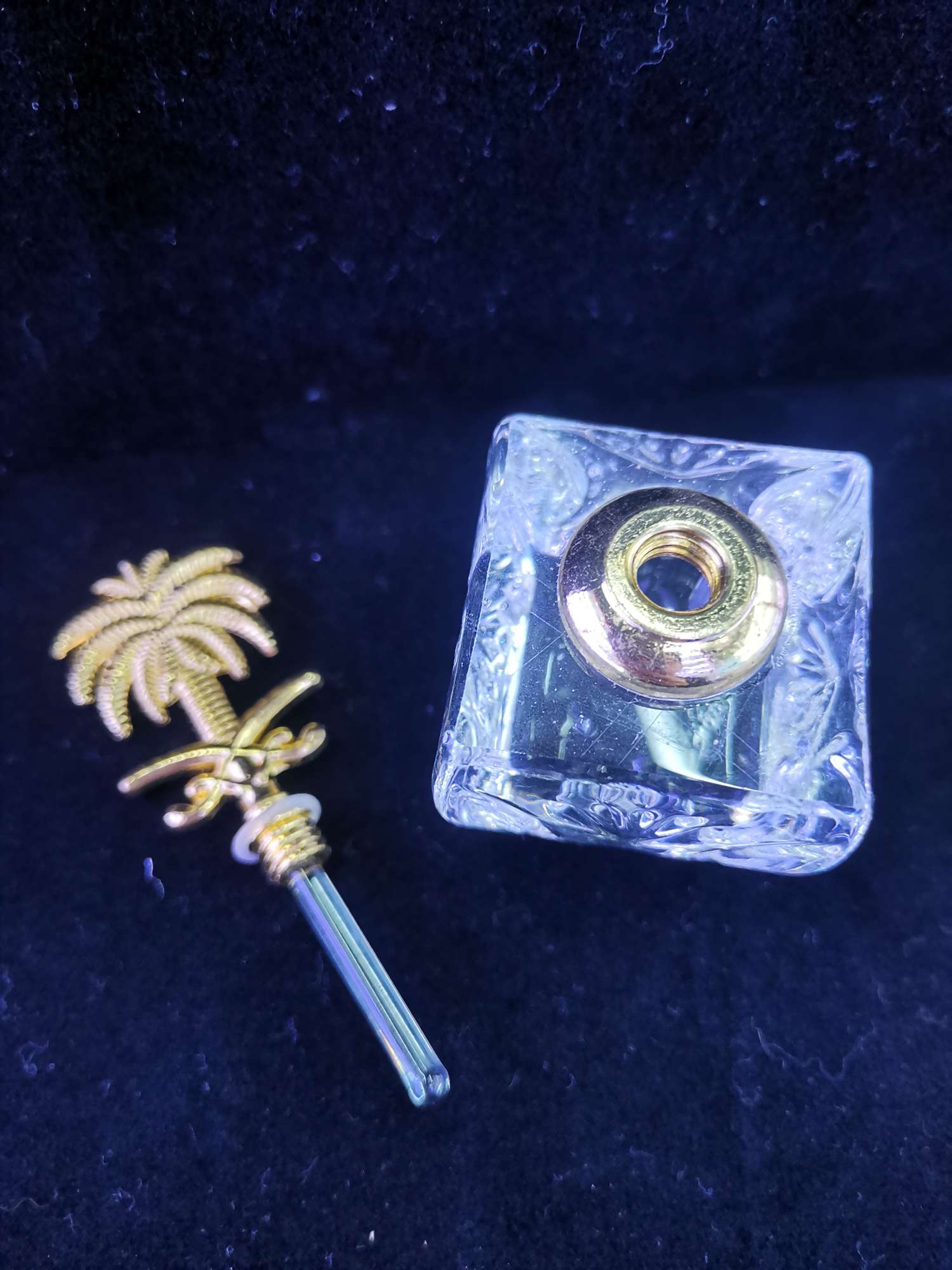 新款精品水晶香水瓶-金属椰树-3ml容量详情图2