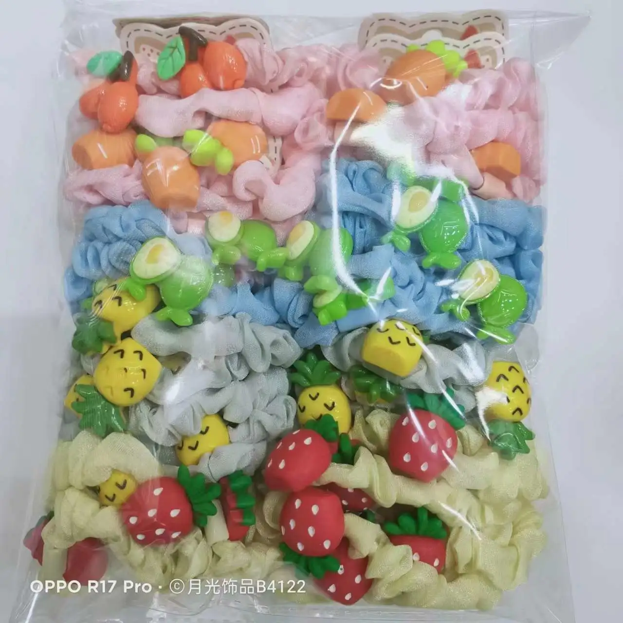 The Korean version of the popular small intestine ring, fruit hair band, hair band and rubber band headwear detail image 4