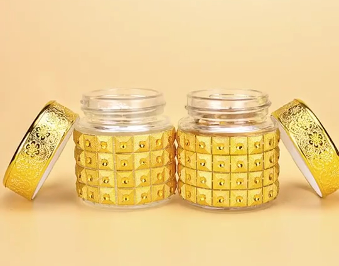 厚德玻璃 伊朗迪拜沙特土豪金色藏红花罐子 密封罐