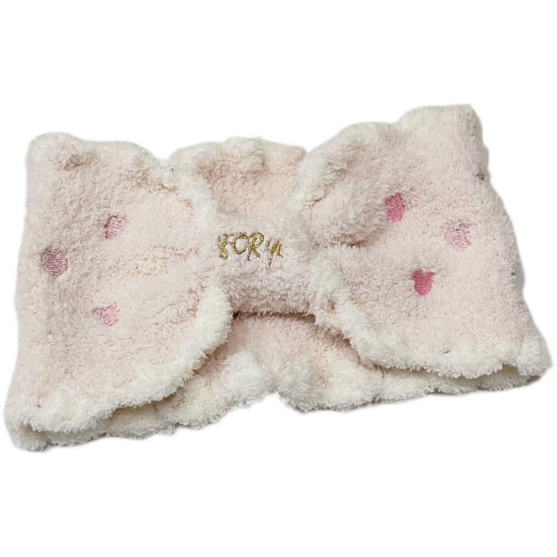 舒适刺绣桃心束发带软绵绵宽边洗脸发带防风月子头巾详情图3