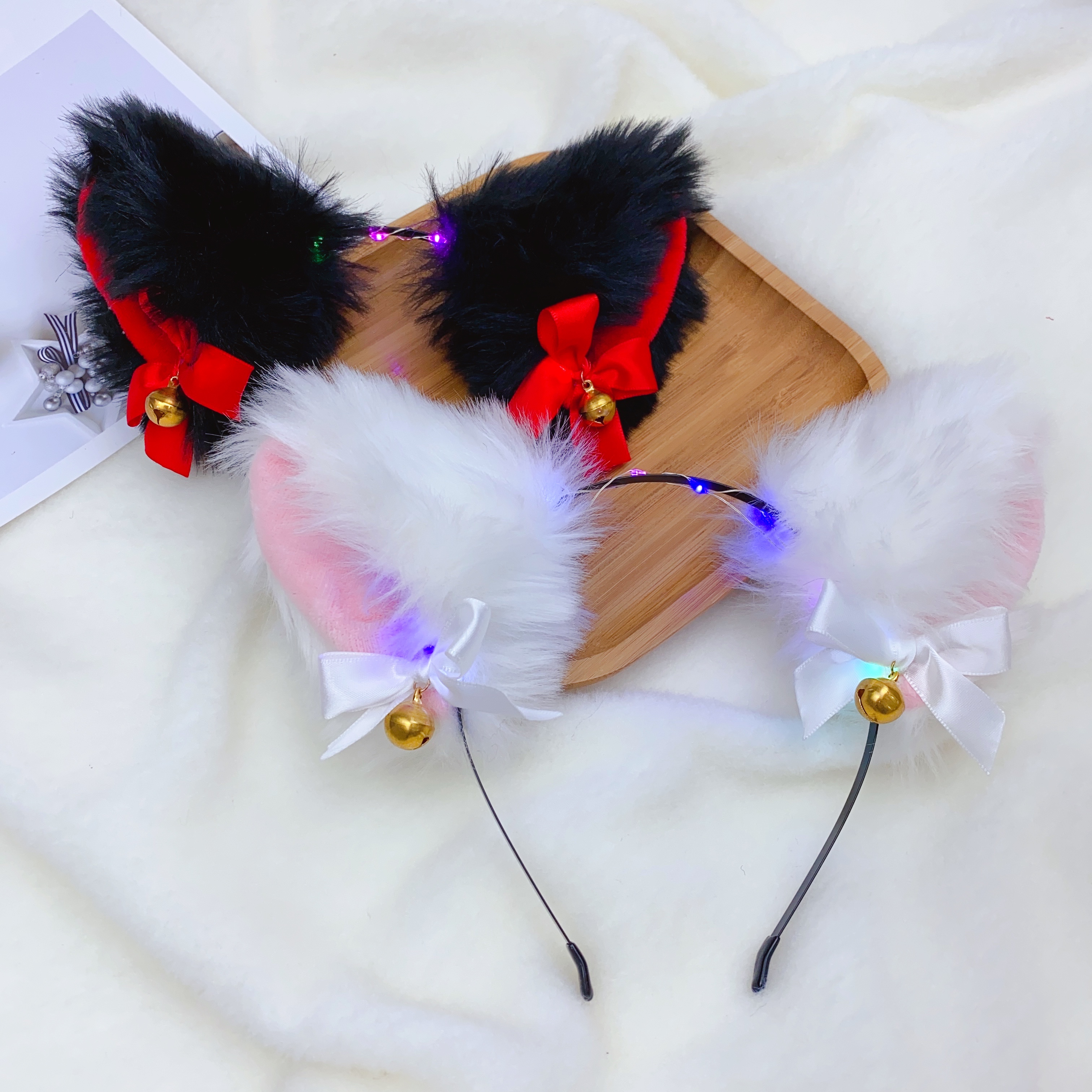 Lucky Rabbit Series - Plush Earband Bell Headband (with Light)