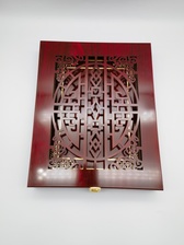 密度板喷漆木盒镂空激光切割木盒贴金箔木盒