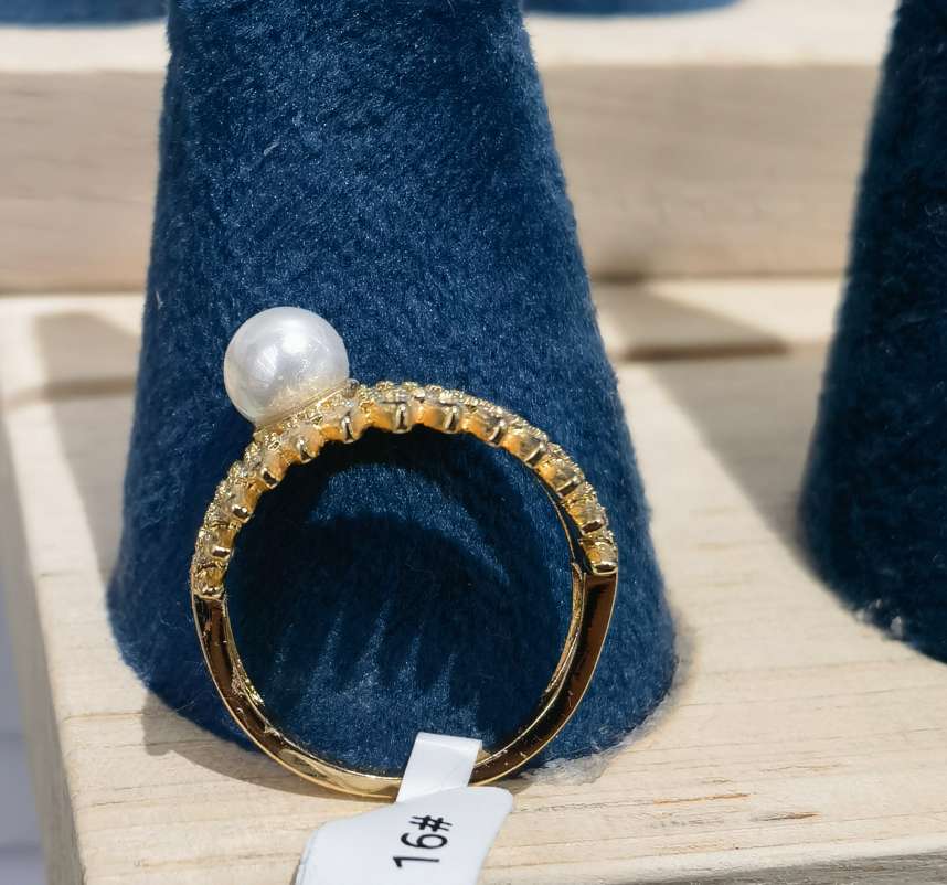 Fashionable pearl rings, eye-shaped, breathtakingly beautiful, 12 in a dozen, three electroplated colors detail image 5