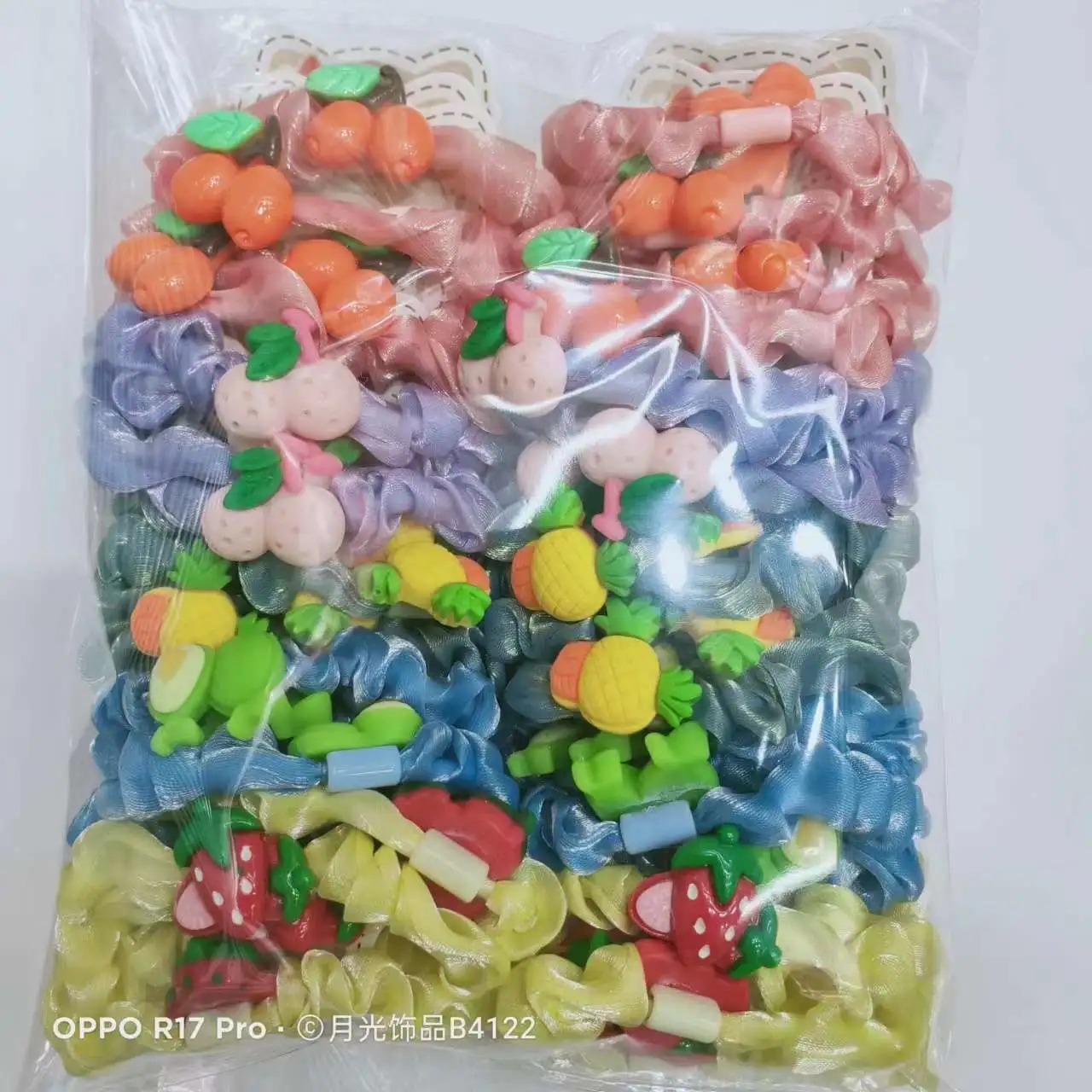 The Korean version of the popular small intestine ring, fruit hair band, hair band and rubber band headwear detail image 3