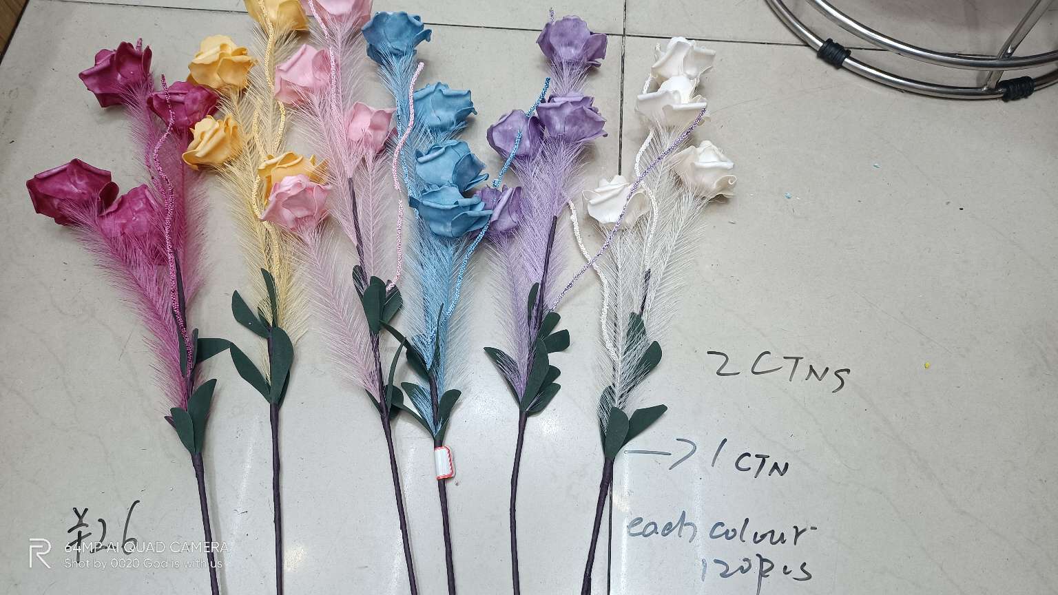 Dried flower reeds, roses, peonies, artificial PE decorative flowers, wedding craftsmanship detail image 3