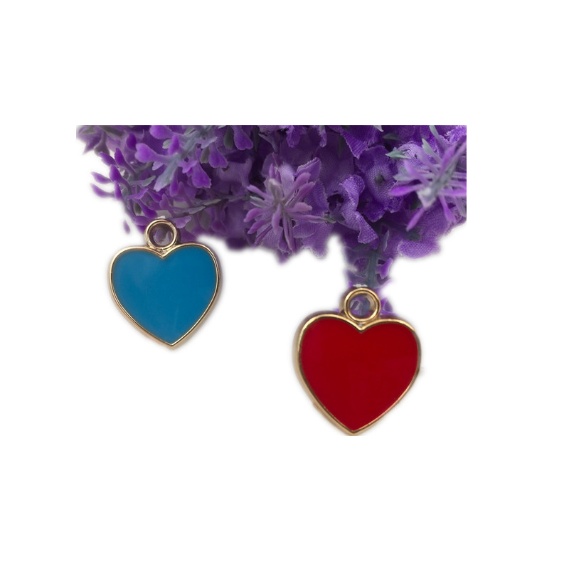 Korean diy jewelry accessories, oil-dripping heart-shaped pendants, bracelets, necklaces, pendants, plastic heart-shaped accessories detail image 4