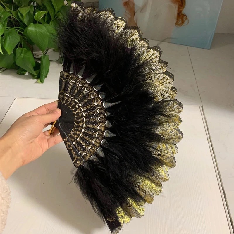 Lolita nuevo clásico abanicos plegables influencers estilo retro baile qipao pasarela abanicos de la corte fada chica abanicos de plumas detail image 3