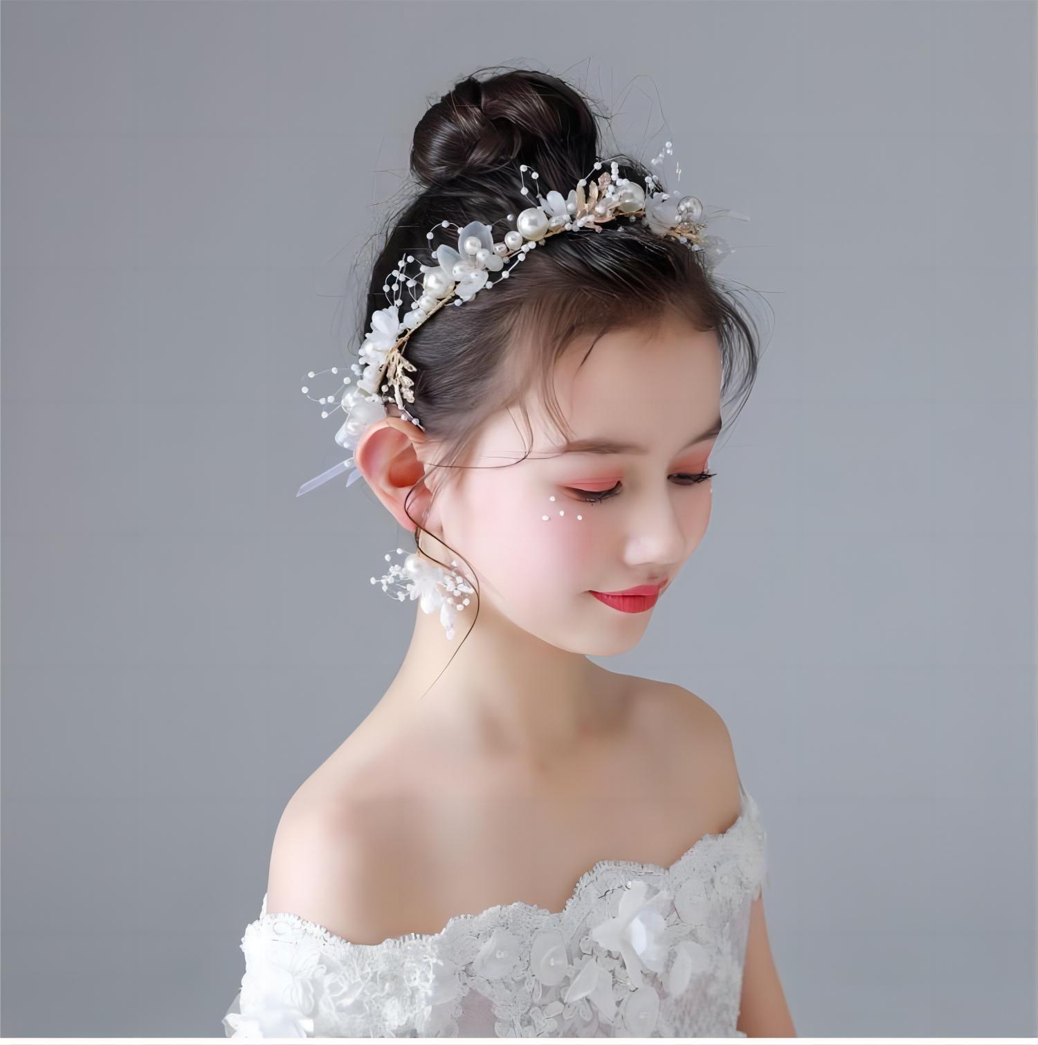 Wholesale of European and American bride headwear: simple and thin picture flower headbands, rhinestone headwear, alloy headbands, flower girl gowns, little girl fairy headwear, garland headwear