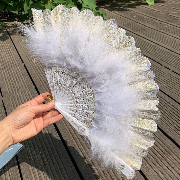 Lolita nuevo clásico abanicos plegables influencers estilo retro baile qipao pasarela abanicos de la corte fada chica abanicos de plumas detail image 2