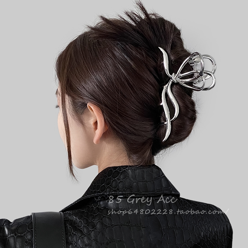 ins cold style butterfly metal hairpin for women spring and summer, high-end shark hairpin, large hair volume, back head pinch