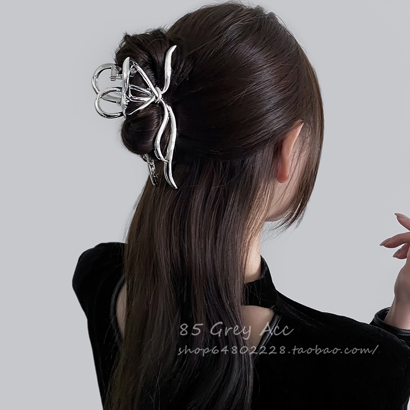 ins cold style butterfly metal hairpin for women spring and summer, high-end shark hairpin, large hair volume, back head pinch Specification image