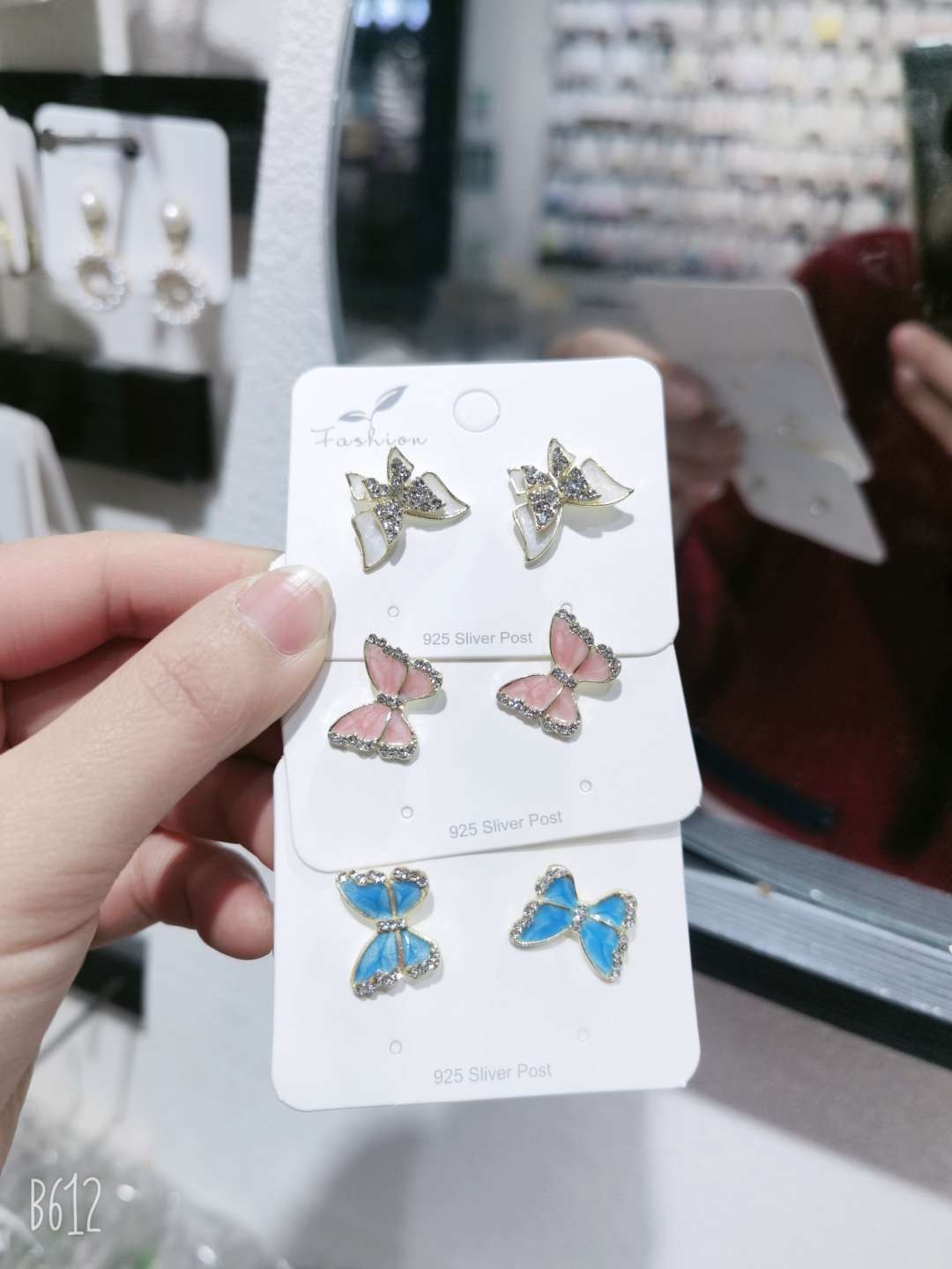 蝴蝶滴油耳钉（现货3个颜色，量大从优）