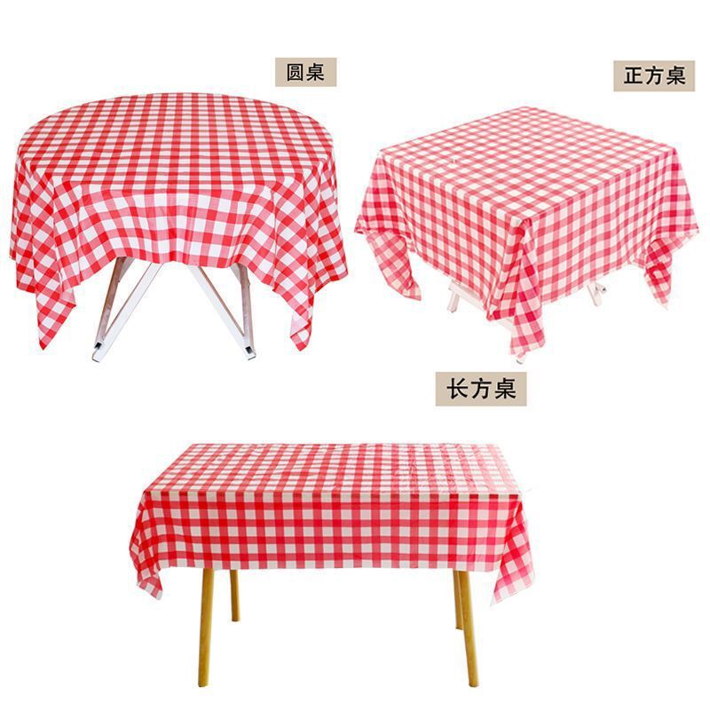 经典红格桌布方桌圆桌通用塑料桌布详情图1