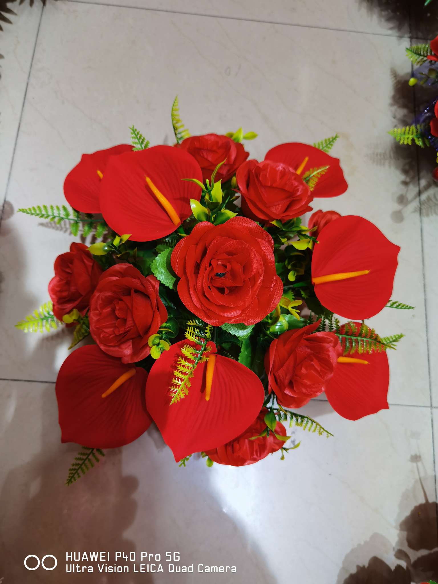 15朵相思马蹄莲盘花