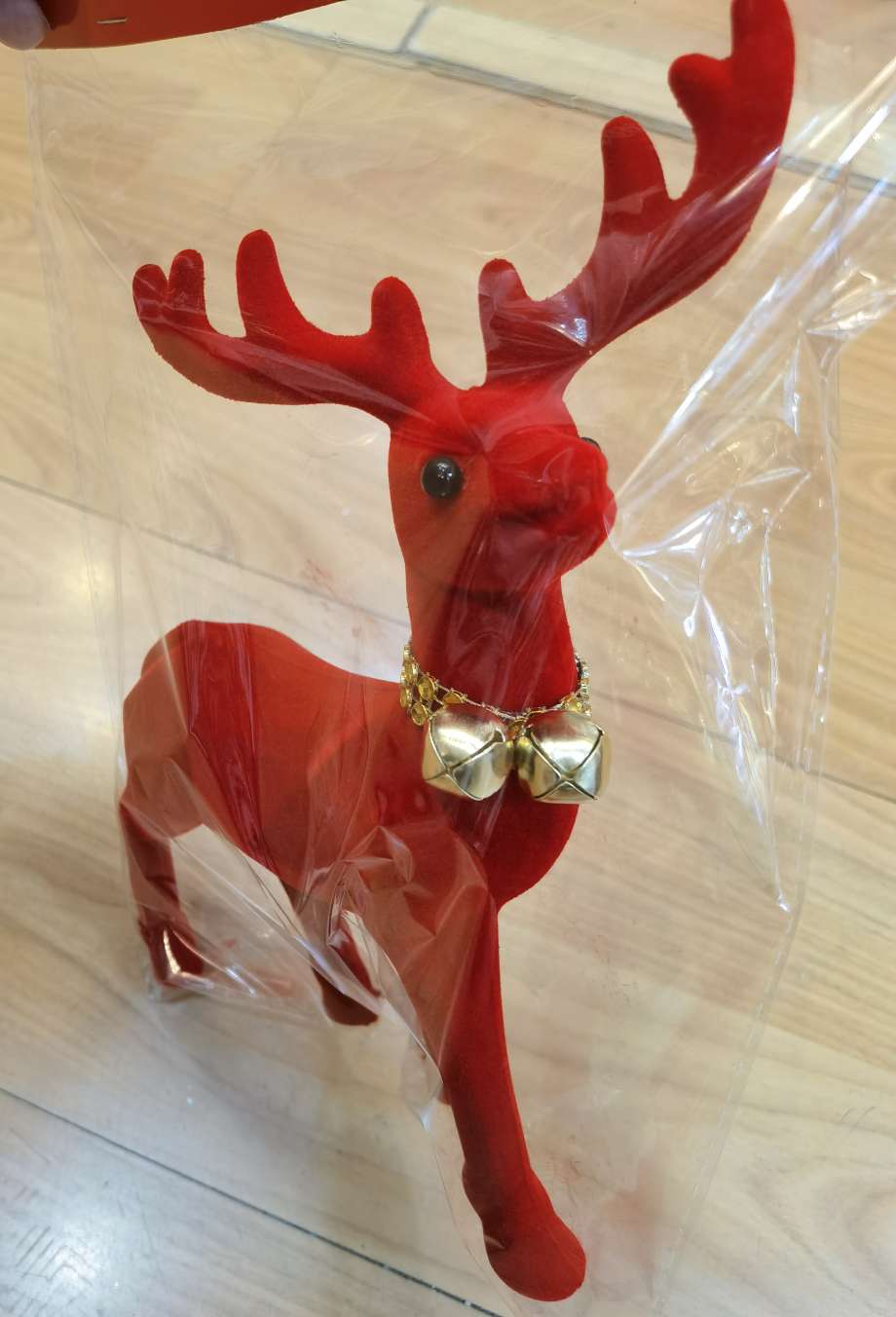 圣诞礼品  圣诞挂件  圣诞小鹿  新款植绒小鹿带响铃挂饰详情图2