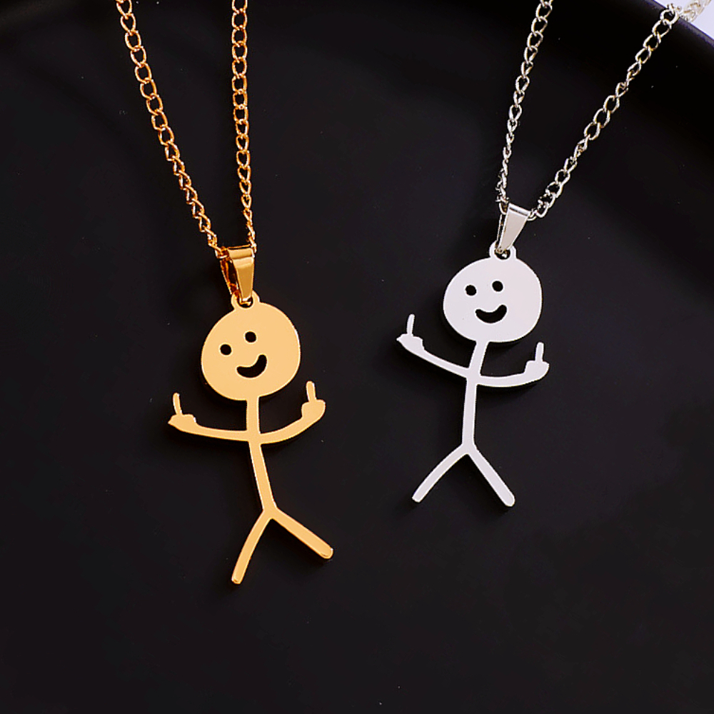 Hollowed-out four-leaf clover pendant necklace, collarbone chain, stud earrings, stainless steel seven-color chain wholesale 15