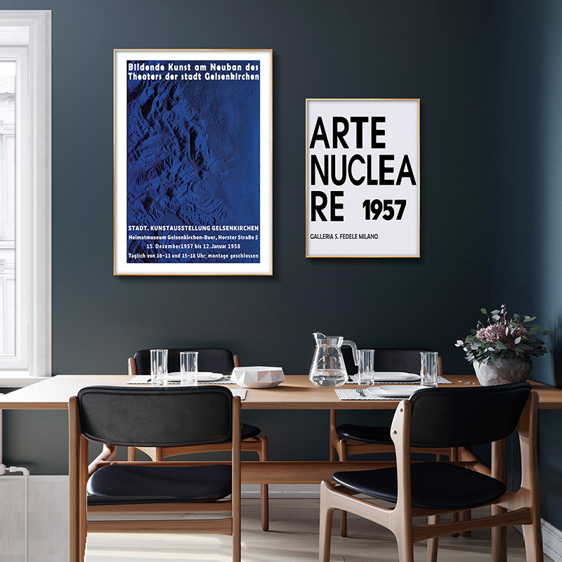 北欧风法式小众极简克莱因蓝白色现代简约客厅组合装饰画详情图2