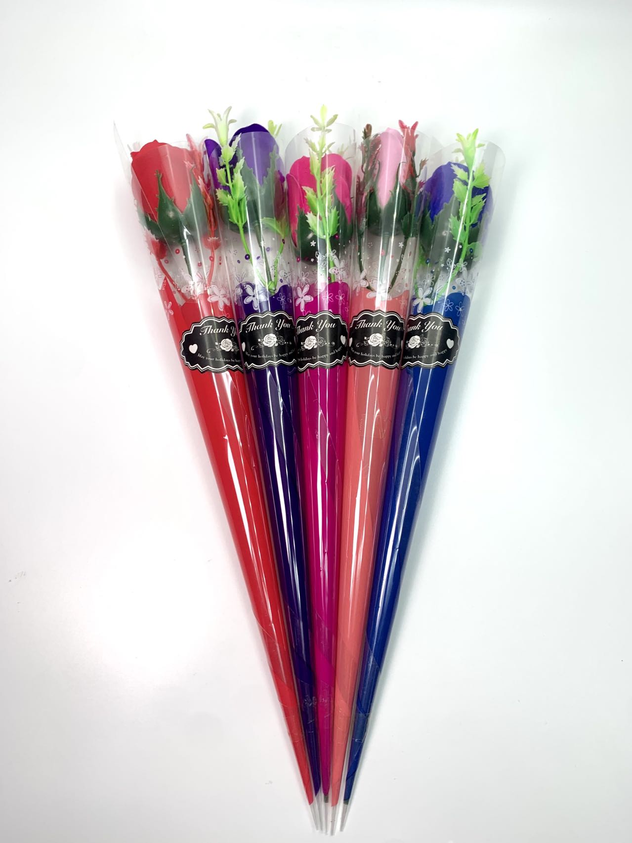 Creative gift soap flower single stick wholesale soap flower Qixi Festival gift, preserved flower single stick rose PVC