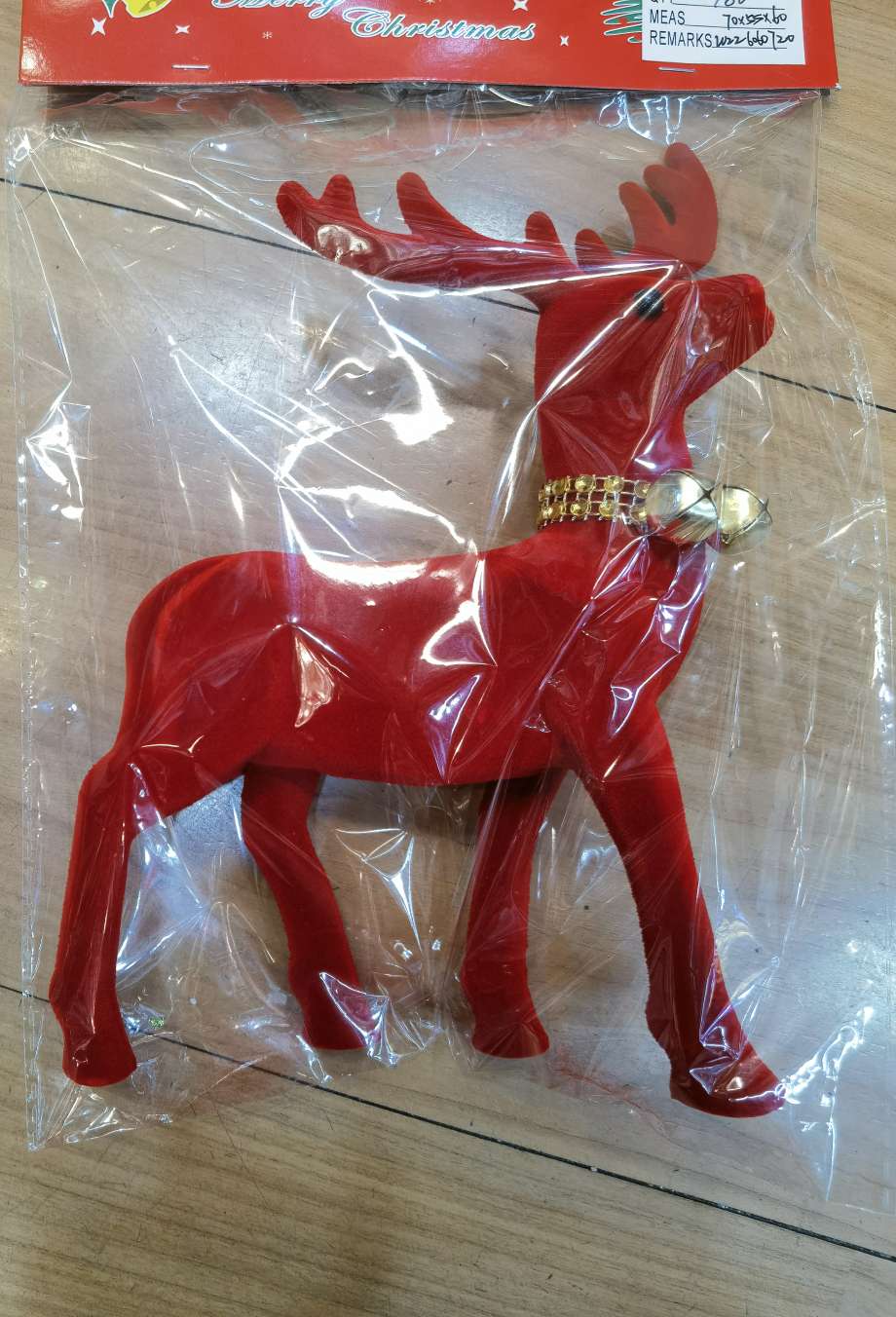圣诞礼品  圣诞挂件  圣诞小鹿  新款植绒小鹿带响铃挂饰