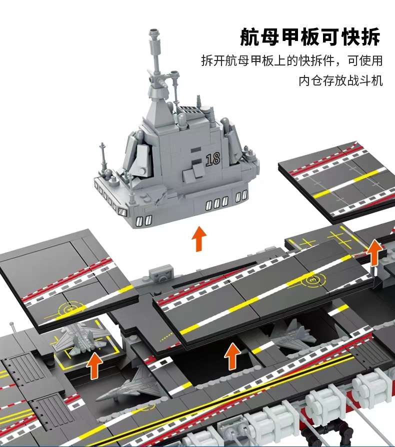 New Fangcheng Building Blocks 003 Aircraft carrier (Fujian) FC4202 assembly and building boy and girl gifts detail image 9
