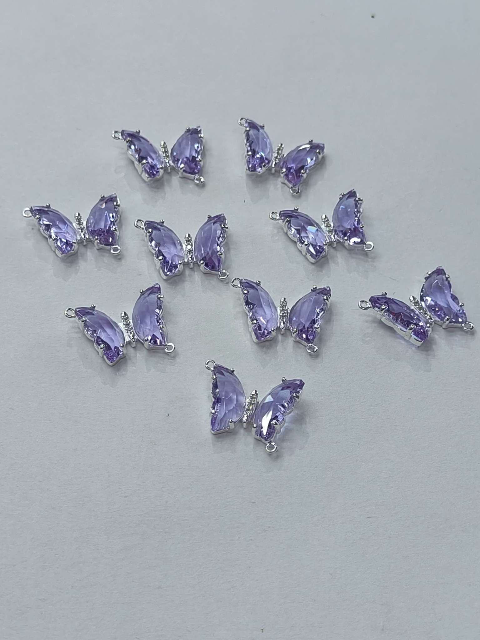铜镶嵌锆+玻璃蝴蝶