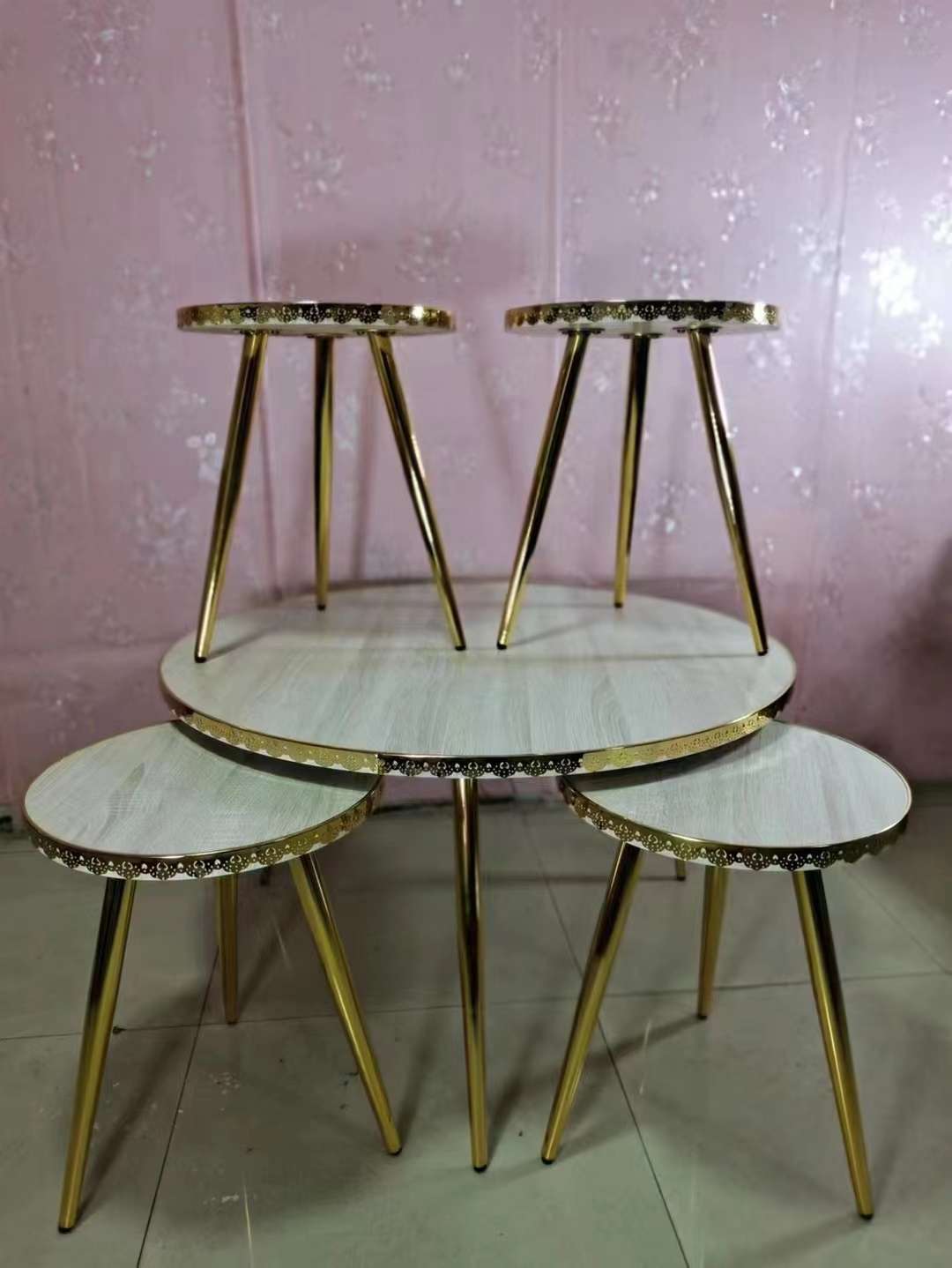 套五铁艺纳米工艺茶几，铁架木面，铁架大理石面，铁架岩板面茶几，工艺美术家居，工艺铁艺家居